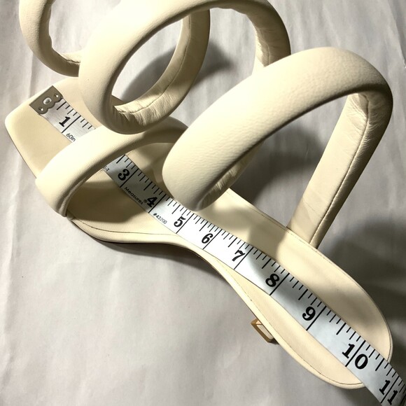 ILIO SMERALDO Sandals Size 41 Cream All Leather Mija Spiral Leg Wrap Heels - Picture 8 of 13